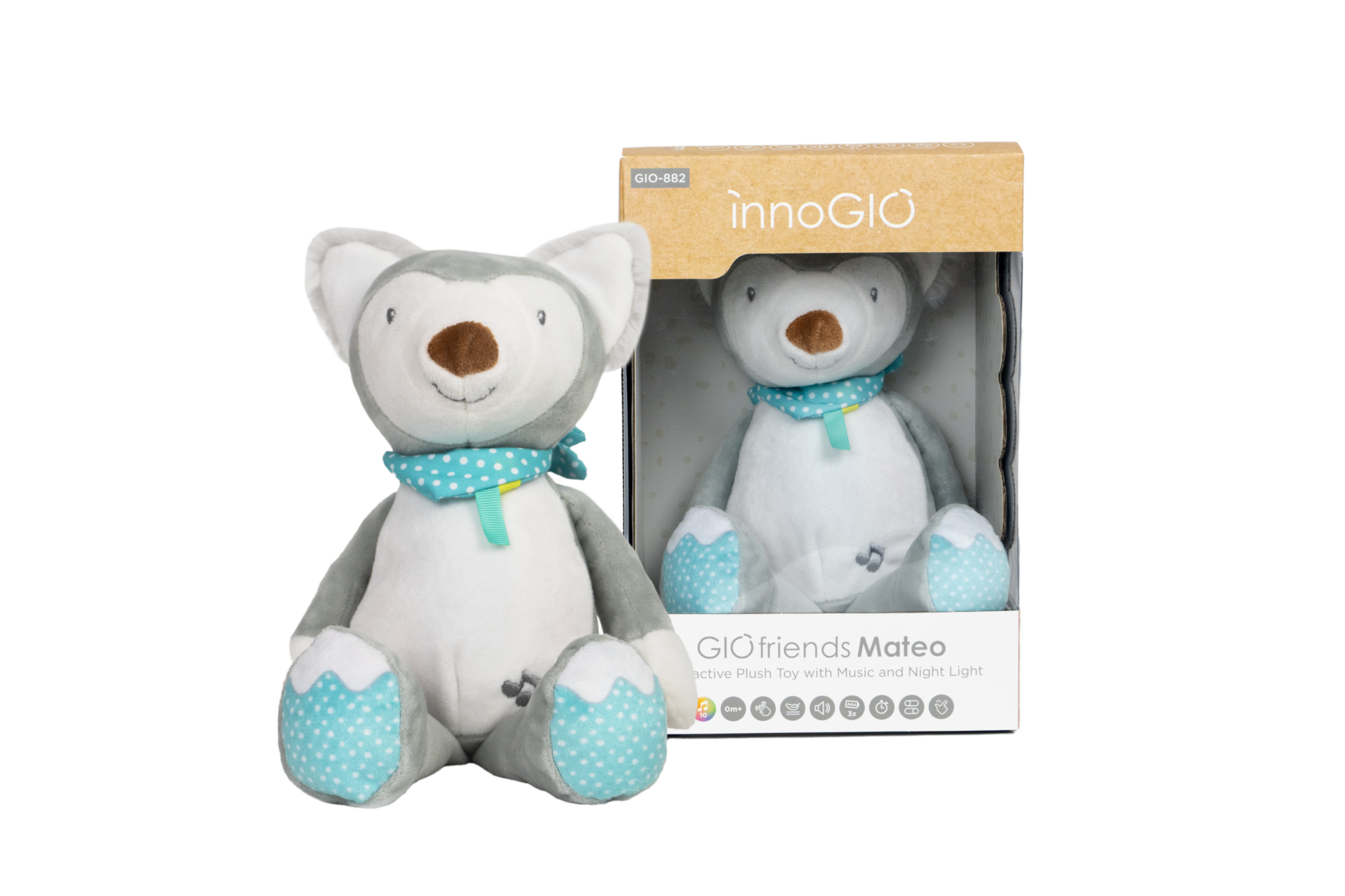 InnoGIO peluche con luz y música GIOfriends mateo